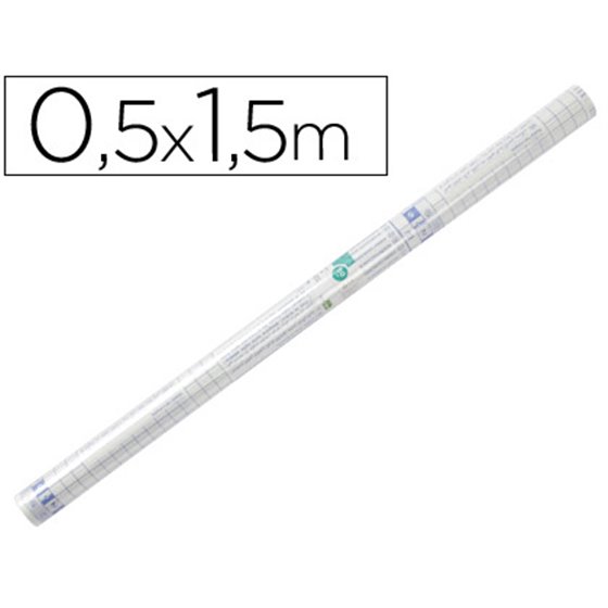 Rollo Plastico Adhesivo Liderpapel 0.50X1.50 50 Mc Forralibros Removible