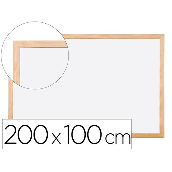 Pizarra Blanca Q-Connect Laminada Marco De Madera 200X100 Cm