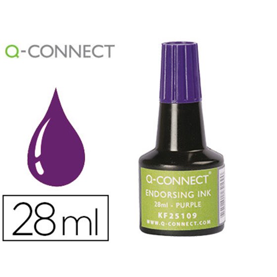 Tinta Tampon Q-Connect Violeta Bote 28 Ml