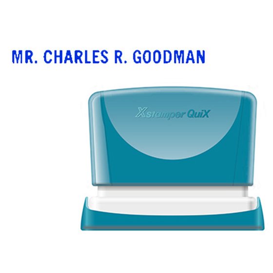 Sello X'Stamper Quix Personalizable Color Azul Medidas 4X60 Mm Q-05