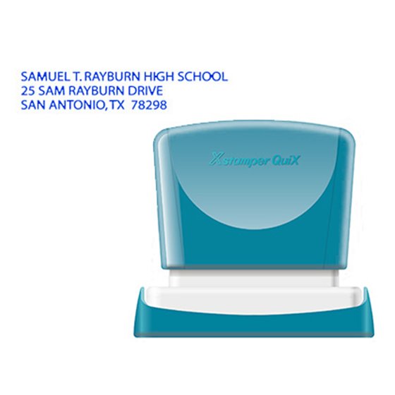 Sello X'Stamper Quix Personalizable Color Azul Medidas 14X60 Mm Q-14