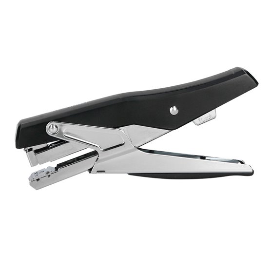 Grapadora Q-Connect Metalizada Y Negra De Tenaza Tacto Suave Capacidad 25 Hojas Usa Grapas 24/6 Y 26/6