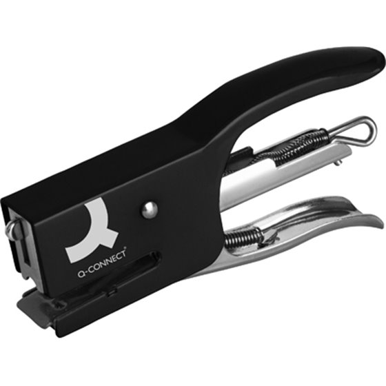 Grapadora Q-Connect Kf22340 De Tenaza Metalica Color Negro Capacidad 12 Hojas Usa Grapas Numero 10