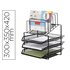 Bandeja Clasificadora Sobres Q-Connect Kf17296 Metalica Rejilla Negra 3 Bandejas 300X350X420 Mm