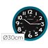 Reloj Q-Connect De Pared Plastico Oficina Redondo 30 Cm Color Azul Y Esfera Color Negro