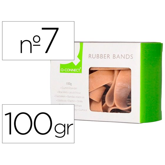 Bandas Elasticas Q-Connect 100 Gr 70X5 Mm Numero 7