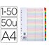 Separador Numerico Q-Connect Carton 1-50 Juego De 50 Separadores Din A4 Multitaladro