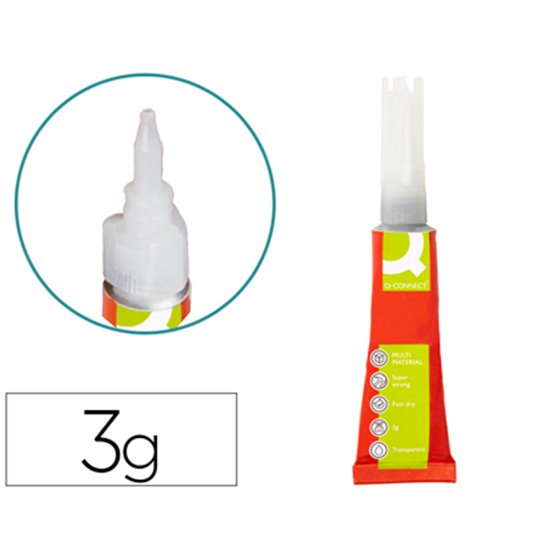 Pegamento Q-Connect Adhesivo Instantaneo Fuerte 3 Gr Unidad