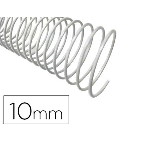 Espiral Metalico Q-Connect Blanco 64 5:1 10 Mm 1Mm Caja De 200 Unidades