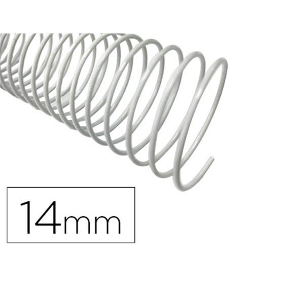 Espiral Metalico Q-Connect Blanco 64 5:1 14 Mm 1Mm Caja De 100 Unidades