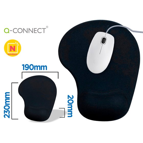Alfombrilla Para Raton Q-Connect Reposamu�ecas De Gel Color Negro 190X230X20 Mm