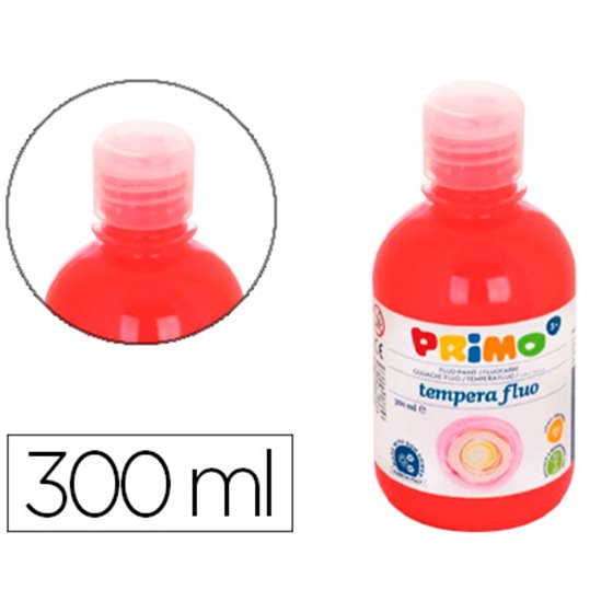 Tempera Liquida Primo Escolar 300 Ml Rojo Fluorescente