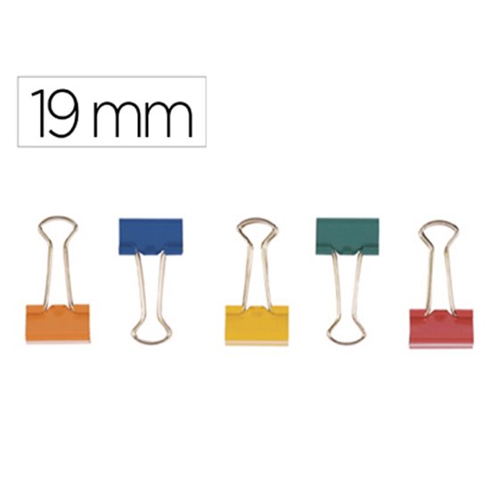 Pinza Metalica Q-Connect Reversible N.1 19 Mm Caja De 10 Unidades Colores Surtidos