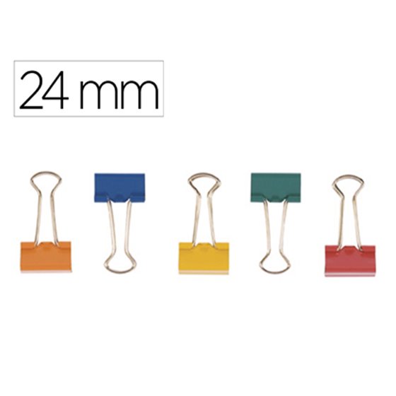 Pinza Metalica Q-Connect Reversible N.2 24 Mm Caja De 10 Unidades Colores Surtidos
