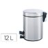 Papelera Metalica Q-Connect Con Pedal Cromada 25X38Cm Capacidad 12 Litros