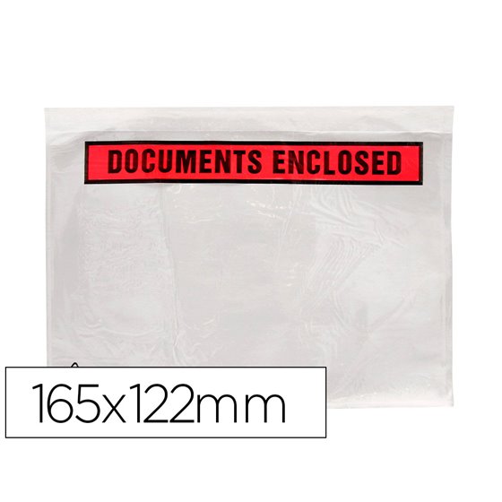 Sobre Autoadhesivo Q-Connect Portadocumentos Multilingue 165X122 Mm Sin Ventana Paquete De 100 Unidades