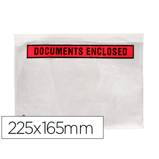 Sobre Autoadhesivo Q-Connect Portadocumentos Multilingue 225X165 Mm Sin Ventana Paquete De 1000 Unidades