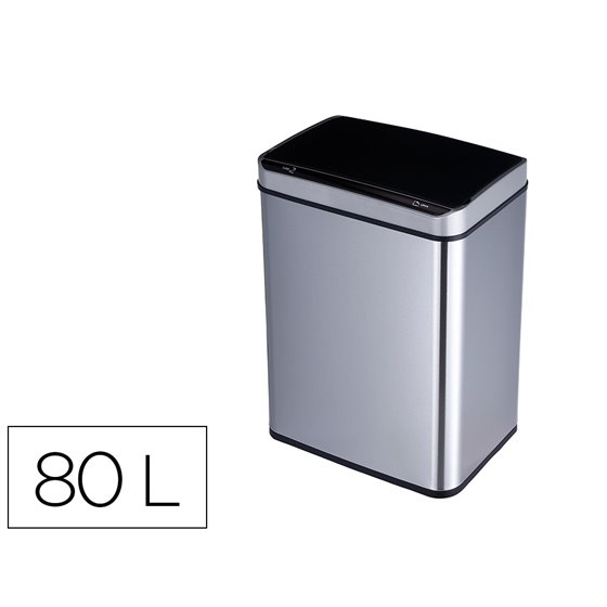 Papelera Metalica Q-Connect Con Sensor Automatico Capacidad 80 Litros 820X270X400 Mm