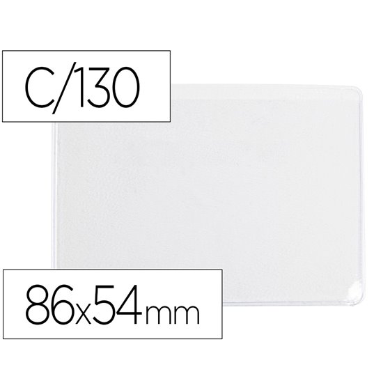 Funda Portadocumento Q-Connect Dni 130 Micras Pvc Transparente Con U�ero 86X54 Mm