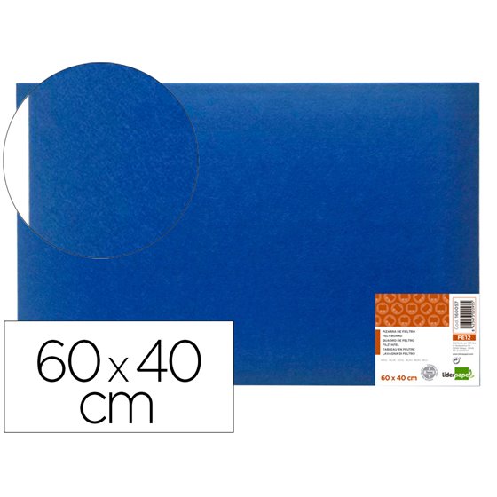 Tablero De Anuncios Liderpapel Fieltro Color Azul 40X60 Cm