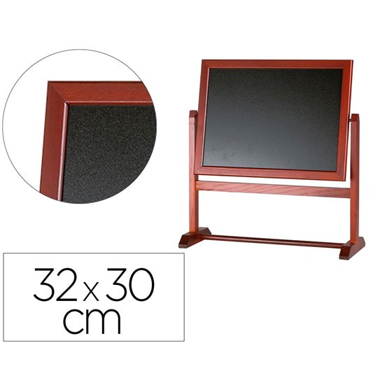 Pizarra Marron Liderpapel Para Hosteleria Doble Cara Volteable Con Superficie Para Rotuladores 32X30 Cm