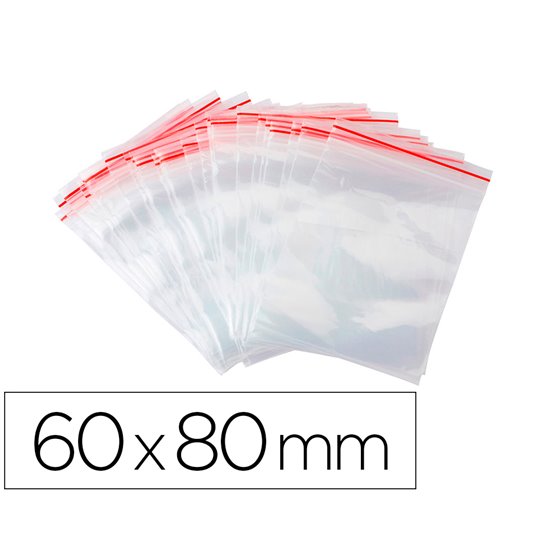 Bolsa Plastico Autocierre Q-Connect 60X80 Mm Paquete De 100 Unidades