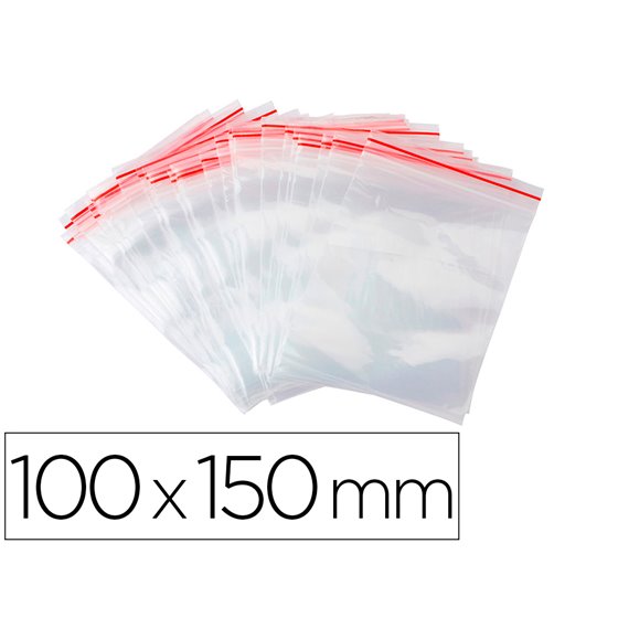Bolsa Plastico Autocierre Q-Connect 100X150 Mm Paquete De 100 Unidades