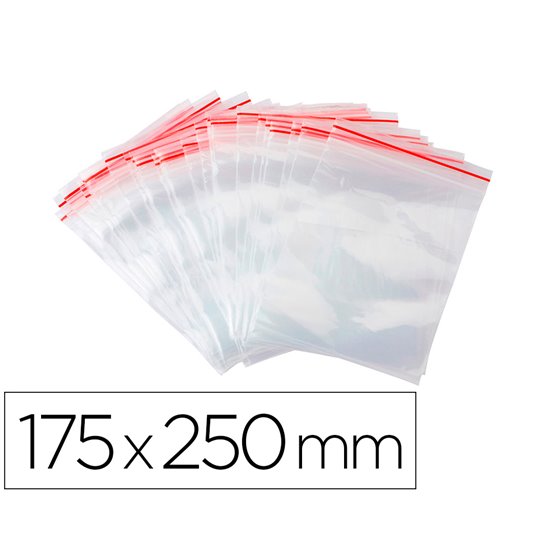 Bolsa Plastico Autocierre Q-Connect 175X250 Mm Paquete De 100 Unidades