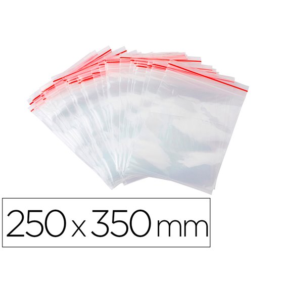 Bolsa Plastico Autocierre Q-Connect 250X350 Mm Paquete De 100 Unidades