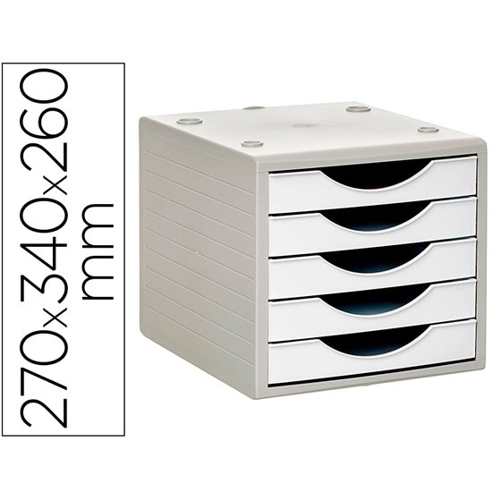 Fichero Cajones De Sobremesa Q-Connect 5 Cajones Color Blanco Opaco 270X340X260 Mm