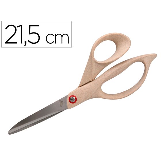 Tijera Oficina Liderpapel Acero Inoxidable Mango Eco Material 8\" 21,5 Cm En Blister