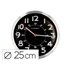 Reloj Q-Connect De Pared Metalico Redondo 25 Cm Movimiento Silencioso Color Negro Con Esfera Cromado