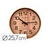 Reloj Q-Connect De Pared De Plastico Redondo 25,7 Cm Movimiento Silencioso Color Madera Natural