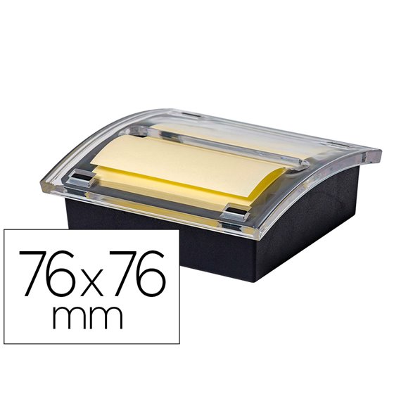 Soporte Bloc De Notas Adhesivas Quita Y Pon Q-Connect Zigzag Color Negro Con 1 Bloc 76X76 Mm