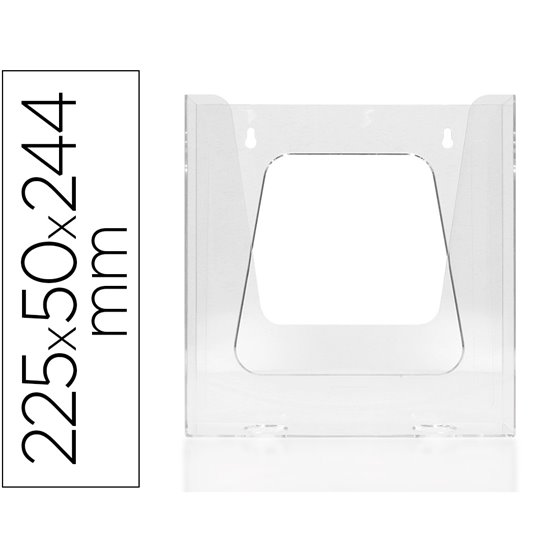 Expositor Mural Q-Connect Metacrilato Un Compartimento Din A4 Transparente 225X50X244 Mm