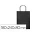 Bolsa Papel Q-Connect Celulosa Negro Xs Con Asa Retorcida 180X240X80 Mm