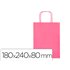 Bolsa Papel Q-Connect Celulosa Rosa Xs Con Asa Retorcida 180X240X80 Mm