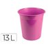 Papelera Plastico Liderpapel Rosa Opaco 13 Litros 275X285 Mm
