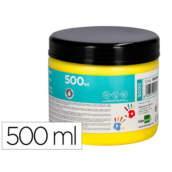 Pintura Dedos Liderpapel Tarrina De 500 Ml Amarillo