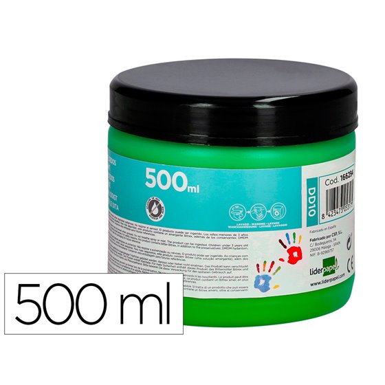 Pintura Dedos Liderpapel Tarrina De 500 Ml Verde