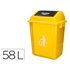 Papelera Contenedor Q-Connect Plastico Con Tapa De Balancin 58 Litros Amarillo 470X330X760 Mm