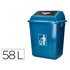 Papelera Contenedor Q-Connect Plastico Con Tapa De Balancin 58 Litros Azul 470X330X760 Mm
