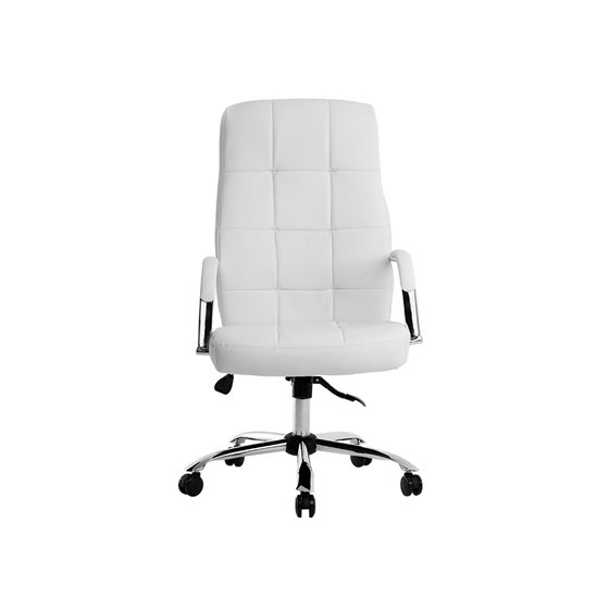 Silla Q-Connect Direccion Piav E Simil Piel Base Metalica Alt Max 1250 Anc 610 Prof 700 Mm Ruedas Premium Color Blanco