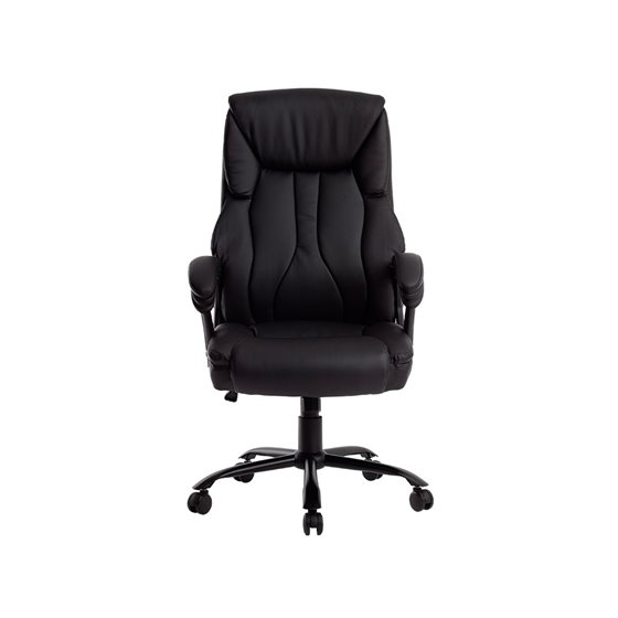 Silla Q-Connect Direccion Bolz Ano Simil Piel Base Metalica Alt Max 1260 Anc 650 Prof 730 Mm Ruedas Premium Color Negro