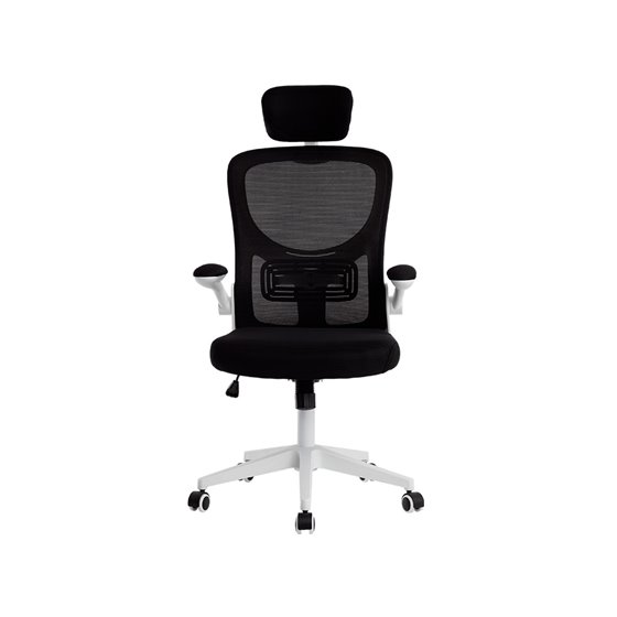 Silla Q-Connect Ergonomica Pal Ermo Malla Base Nylon Alt Max 1300 Anc 610 Prof 600 Ruedas Premium Color Blanco Negro