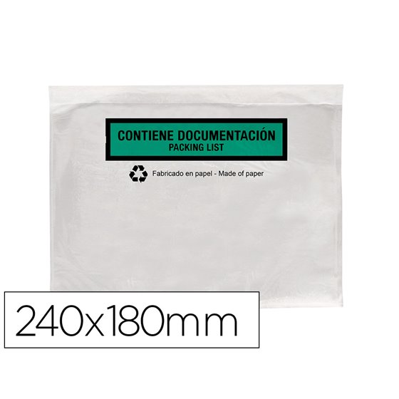 Sobre Autoadhesivo Q-Connect Portadocumentos Multilingue 240X180 Mm Sin Ventana 100% Papel Paquete De 100 Unidades