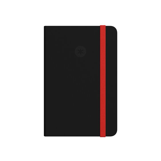 Cuaderno Con Gomilla Antartik Notes Tapa Dura A7 Hojas Lisas Negro Y Rojo 80 Hojas 80 Gr Fsc