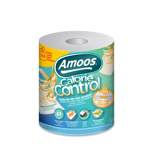 Papel De Cocina Amoos Calorie Control 3 Capas 58G/M2 109 Servicios Rollo