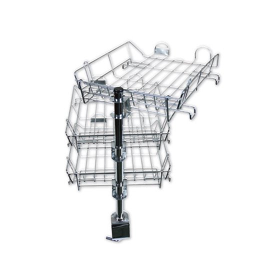 Bandeja Con Soporte Giratorio Q-Connect 3 Bandejas Metalicascromadas