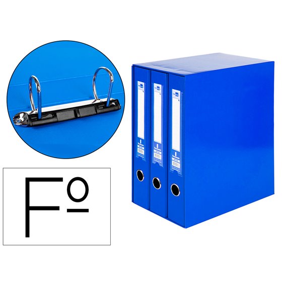 Modulo Liderpapel 3 Archivadores Folio 2 Anillas Mixtas 40Mm Azul